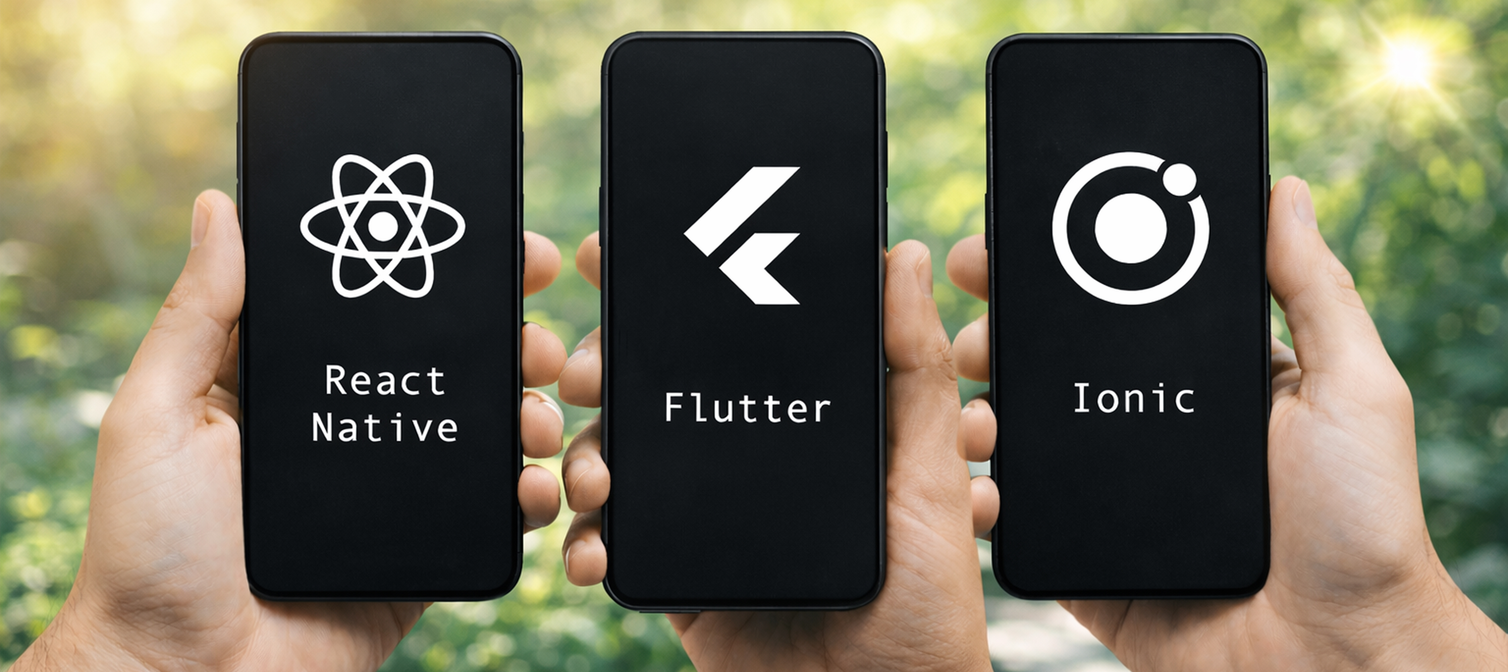 React Native vs Flutter vs Ionic mobile app development comparison